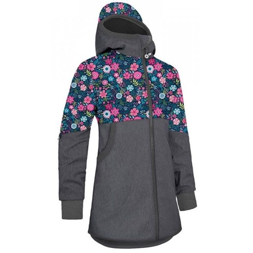 Unuo płaszcz dziewczęcy softshell z polarem Street - Kwiatki szary 98/104 Unuo 128/134 Mall