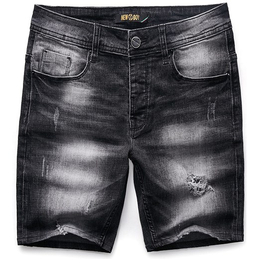Spodenki męskie czarne jeansowe Recea ze sklepu Recea.pl w kategorii Spodenki męskie - zdjęcie 139245062