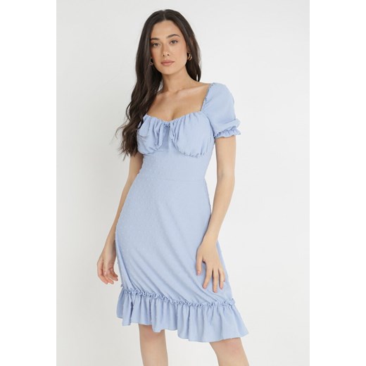 Niebieska Sukienka Andrelle ze sklepu Born2be Odzież w kategorii Sukienki - zdjęcie 139245373