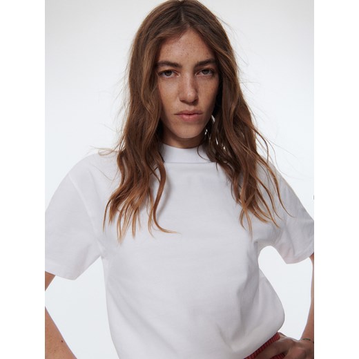 Reserved - T-shirt boxy - Biały Reserved M Reserved