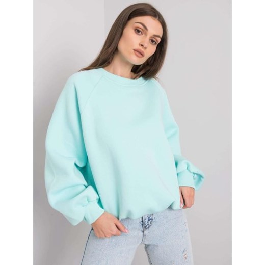 RUE PARIS Miętowa bluza bez kaptura Tashi RUE PARIS RV-BL-6758.50P_366948 L-XL L-XL Mall
