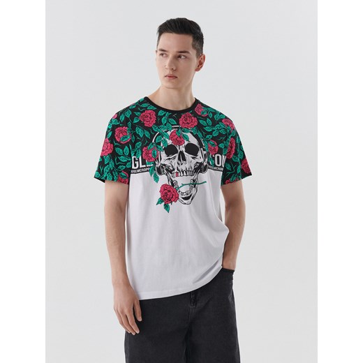 Cropp - T-shirt z czaszką - Czarny Cropp M Cropp