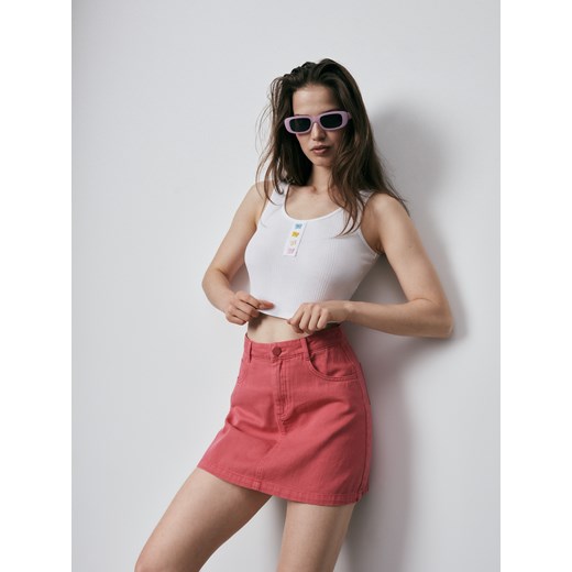 Reserved - Bawełniany crop top - Biały Reserved XS Reserved