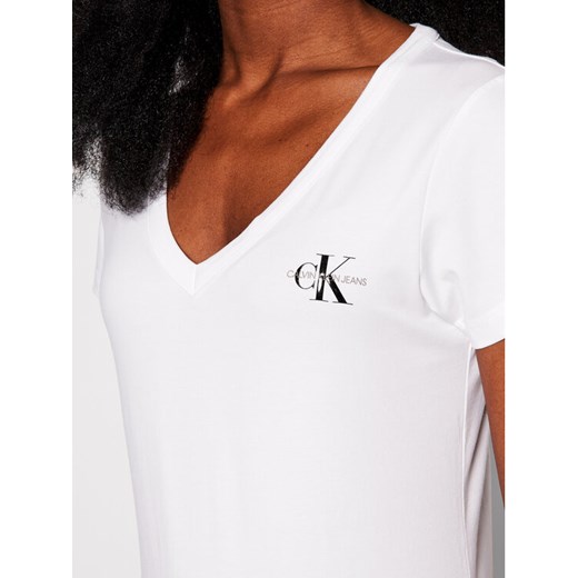 Calvin Klein Jeans T-Shirt Monogram J20J217166 Biały Slim Fit XS promocja MODIVO