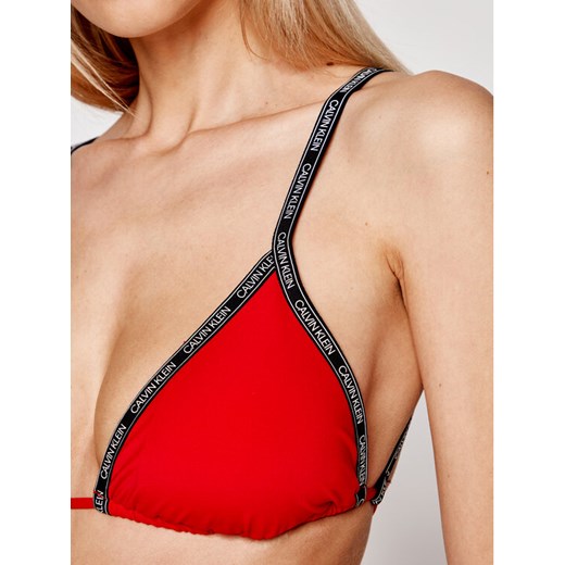 Calvin Klein Swimwear Góra od bikini Logo Tape KW0KW01272 Czerwony S MODIVO promocja