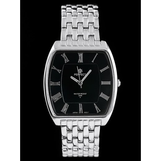 PERFECT A018 - silver/black (zp741b) zegarki-cc czarny kolorowe