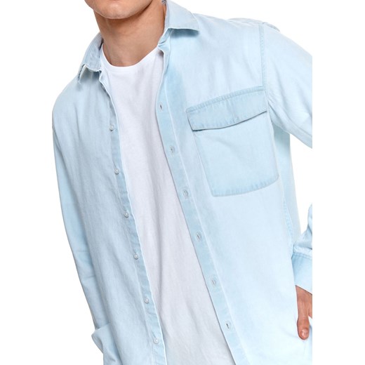 Koszula jeansowa z długim rękawem jasnoniebieska Top Secret XL Happy Face