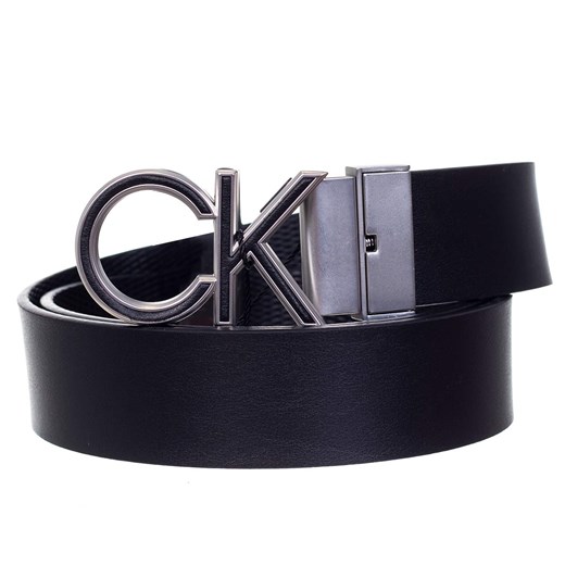 CALVIN KLEIN MĘSKI PASEK DO SPODNI 2w1 ADJ/REV CK LTH INLAY TEX 35MM BLACK Calvin Klein 100 okazja messimo