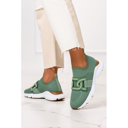 Zielone sneakersy na platformie buty sportowe wsuwane Casu 7-K2207D Casu 38 Casu.pl promocja