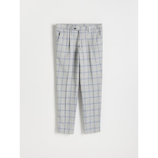 Reserved - Eleganckie spodnie slim fit w kratę - Szary Reserved 52 Reserved
