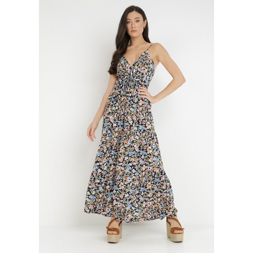 Granatowo-Niebieska Sukienka z Wiskozy Alcomeda ze sklepu Born2be Odzież w kategorii Sukienki - zdjęcie 139313291