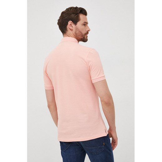 T-shirt męski BOSS HUGO z krótkim rękawem różowy bawełniany casual 