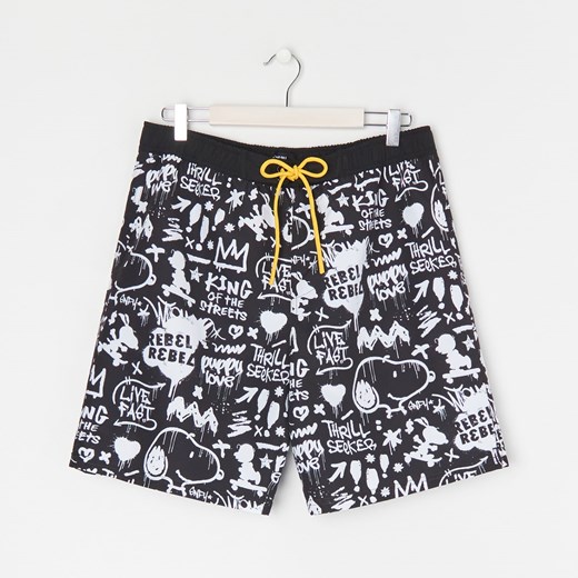Sinsay - Szorty kąpielowe Snoopy - Czarny Sinsay XXL Sinsay