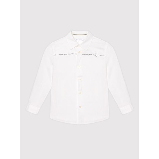 Calvin Klein Jeans Koszula Mini Logo Repeat IB0IB01192 Biały Regular Fit 16 MODIVO