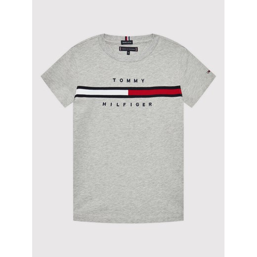 Tommy Hilfiger T-Shirt Flag Rib Insert Tee KB0KB06532 D Szary Regular Fit Tommy Hilfiger 14Y MODIVO