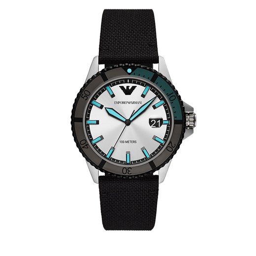 Zegarek EMPORIO ARMANI - Diver AR11465 Black/Silver/Blue Emporio Armani  wyprzedaż eobuwie.pl