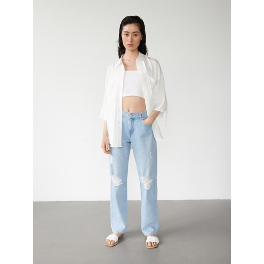 Reserved - Koszula z wiskozą - Kremowy Reserved 40 Reserved