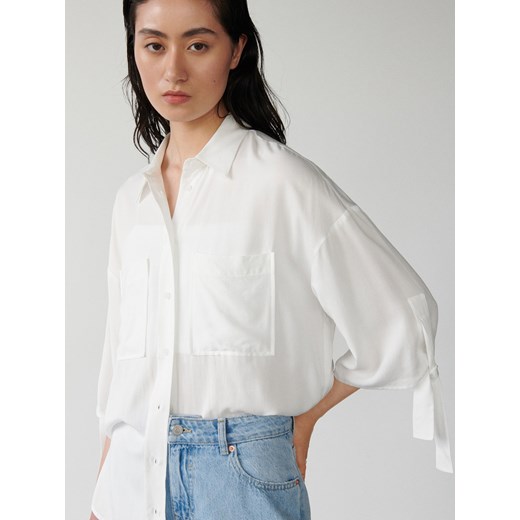 Reserved - Koszula z wiskozą - Kremowy Reserved 40 Reserved