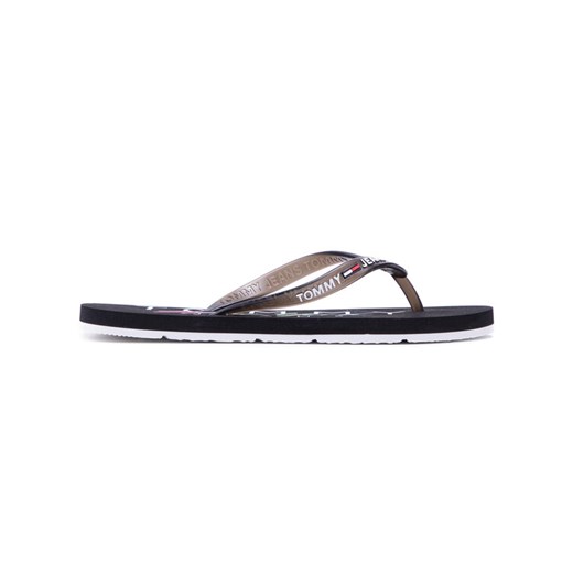 Tommy Jeans Japonki Rubber Thong Beach Sandal EN0EN01302 Czarny Tommy Jeans 37 okazyjna cena MODIVO