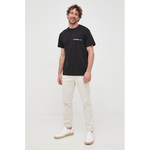 Calvin Klein Jeans t-shirt bawełniany kolor czarny z nadrukiem XXL ANSWEAR.com