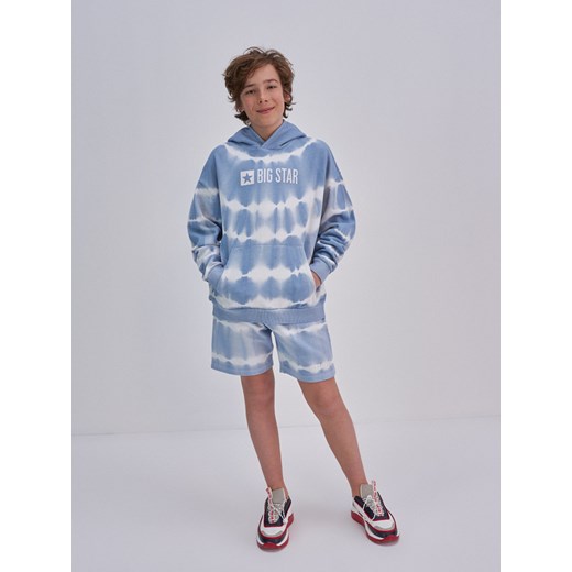 BLUZA CHłOPIęCA Z KAPTUREM TIE-DYE BłęKITNA ASHOK 400 140 Big Star
