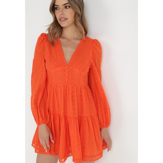 Pomarańczowa Sukienka Merirah ze sklepu Born2be Odzież w kategorii Sukienki - zdjęcie 139437394