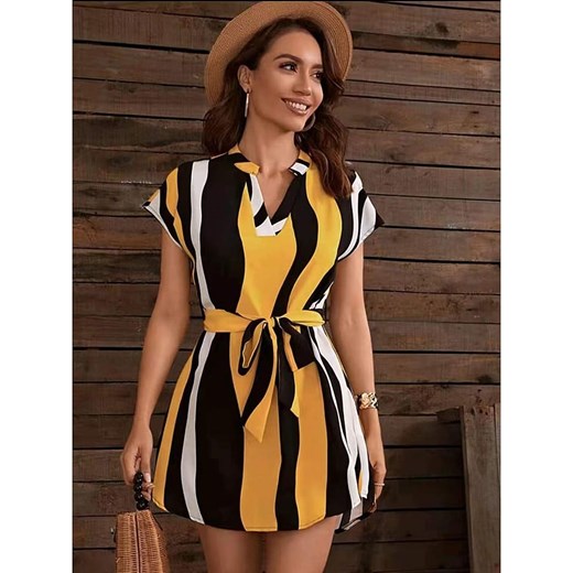 Sukienka w kolorze żółto-biało-czarnym Pretty Summer XL Limango Polska promocyjna cena