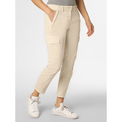 Cambio Spodnie Kobiety Bawełna beżowy jednolity ze sklepu vangraaf w kategorii Spodnie damskie - zdjęcie 139500811