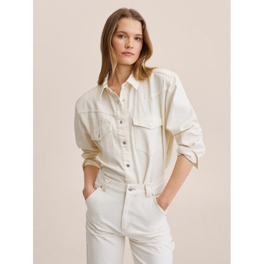 Mango Koszula jeansowa Dakota 27057130 Biały Regular Fit Mango XL okazja MODIVO