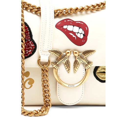 Pinko Skórzana listonoszka LOVE CLASSIC PUFF RED LIPS Pinko Uniwersalny Gomez Fashion Store