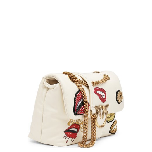 Pinko Skórzana listonoszka LOVE CLASSIC PUFF RED LIPS Pinko Uniwersalny Gomez Fashion Store