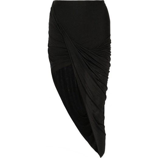 Asymmetric draped stretch-jersey skirt