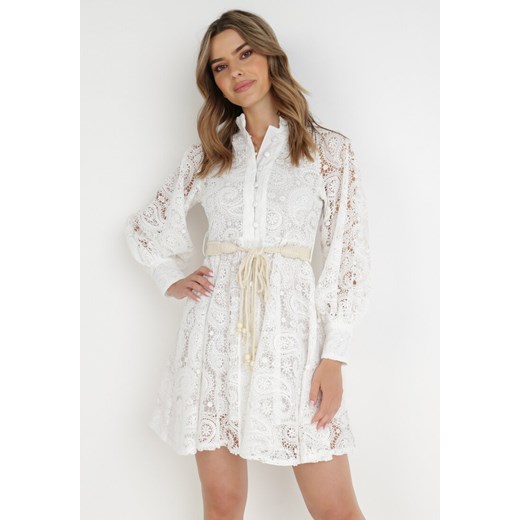 Biała Sukienka Rhenitrite ze sklepu Born2be Odzież w kategorii Sukienki - zdjęcie 139522762