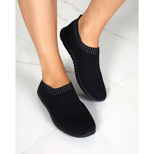 Damskie czarne sportowe buty slip - on Errous- Obuwie Royalfashion.pl 38 royalfashion.pl
