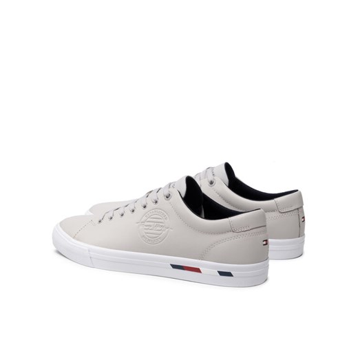 Tommy Hilfiger Sneakersy Corporate logo Leather Vulc FM0FM04076 Szary Tommy Hilfiger 45 MODIVO