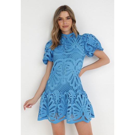 Niebieska Sukienka Cilleis ze sklepu Born2be Odzież w kategorii Sukienki - zdjęcie 139590241