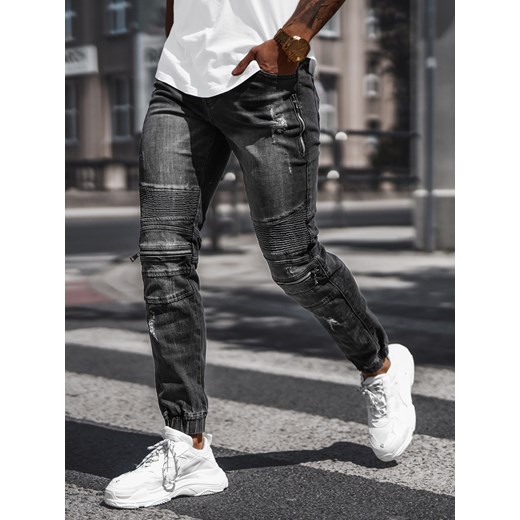 SPODNIE JEANSOWE JOGGERY MĘSKIE CZARNE OZONEE NB/MP0077N Ozonee M ozonee.pl okazyjna cena