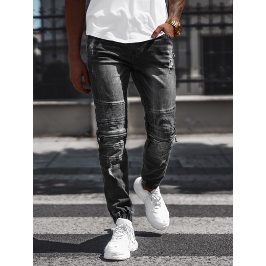 SPODNIE JEANSOWE JOGGERY MĘSKIE CZARNE OZONEE NB/MP0077N Ozonee S okazyjna cena ozonee.pl