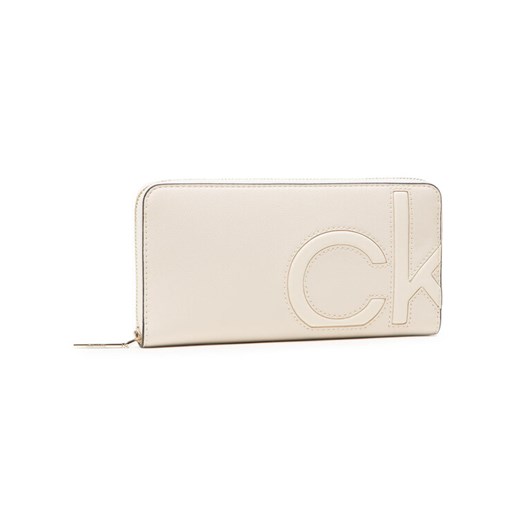 Calvin Klein Duży Portfel Damski Z/A Wallet Lg K60K607541 Beżowy Calvin Klein 00 wyprzedaż MODIVO