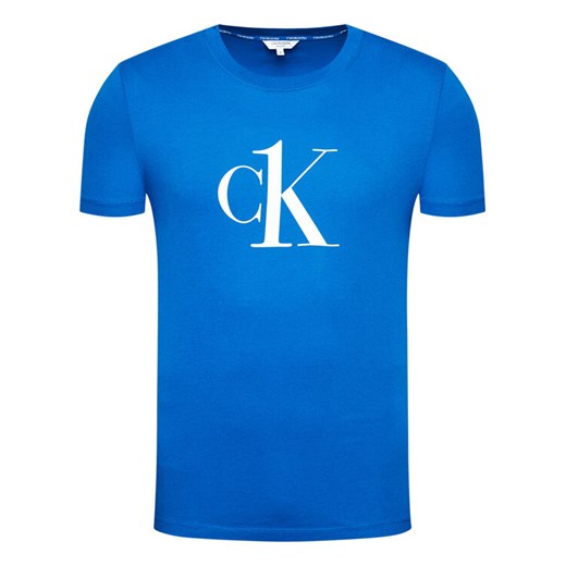 Calvin Klein Swimwear T-Shirt KM0KM00646 Niebieski Regular Fit XL wyprzedaż MODIVO