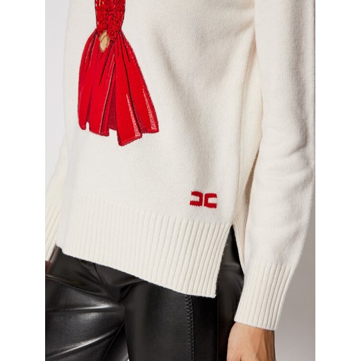 Elisabetta Franchi Sweter MK-71S-18E2-V330 Beżowy Regular Fit Elisabetta Franchi 48 wyprzedaż MODIVO