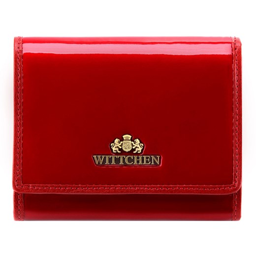 Damski portfel ze skóry lakierowany średni czerwony ze sklepu WITTCHEN w kategorii Portfele damskie - zdjęcie 139689650