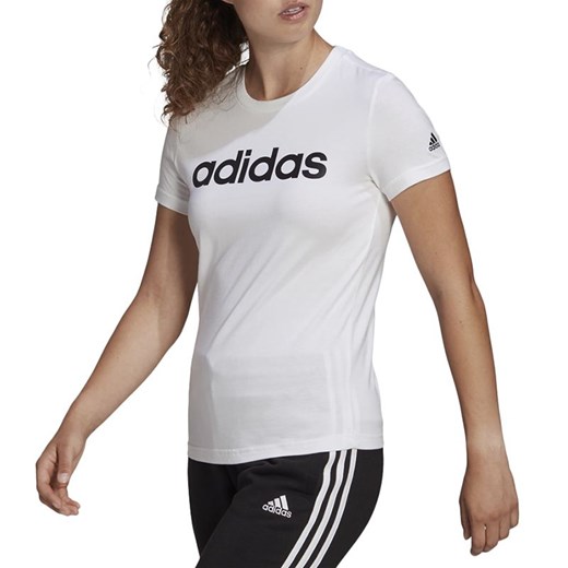 Koszulka adidas Sportswear Loungwear Essentials Slim Logo GL0768 - biała ze sklepu streetstyle24.pl w kategorii Bluzki damskie - zdjęcie 139764683