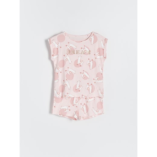 Reserved - Dwuczęściowa piżama w lamy - Różowy Reserved 158/164 Reserved