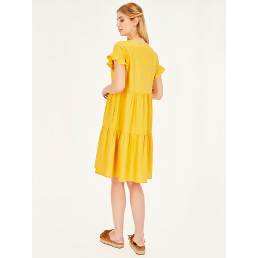 Luźna letnia sukienka z lnem L'AF Lemon 36 Eye For Fashion