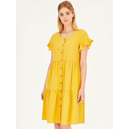 Luźna letnia sukienka z lnem L'AF Lemon ze sklepu Eye For Fashion w kategorii Sukienki - zdjęcie 139785123