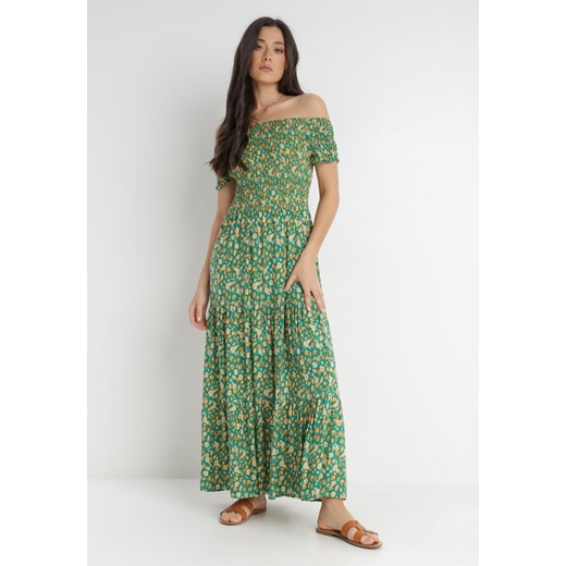 Zielona Sukienka z Wiskozy Cheri ze sklepu Born2be Odzież w kategorii Sukienki - zdjęcie 139789372