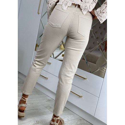 Spodnie jeansowe 7628-10 beżowe Fason L Sklep Fason