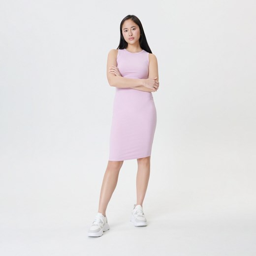 Sinsay - Sukienka mini prążkowana - Różowy Sinsay XXS Sinsay