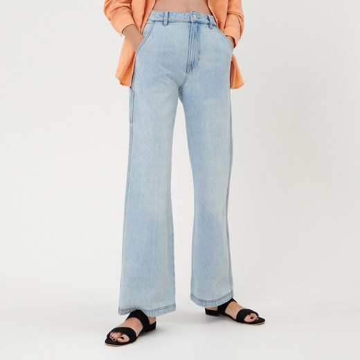 Sinsay - Jeansy wide leg high waist - Niebieski Sinsay 34 Sinsay okazja